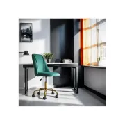 Scaun de birou OFF 642, rotativ, inaltime reglabila, baza aurie, catifea, 100 kg DRM10542