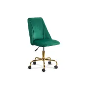 Scaun de birou off 642, rotativ, inaltime reglabila, baza aurie, catifea, 100 kg drm10542