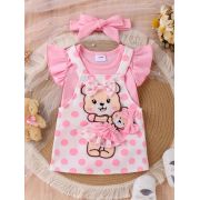 Set body roz si sarafan alb cu buline mbtu87-r1
