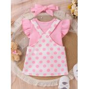 Set body roz si sarafan alb cu buline mbtu87-r1