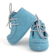 Botosei mocasini bebe BabyFox Bleu Ciel cu siret uni - FOX10312-9