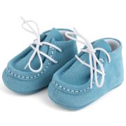 Botosei mocasini bebe BabyFox Bleu Ciel cu siret uni - FOX10312-9