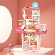 Bucatarie pentru copii cu sunete si accesorii ecotoys 65t-2 - roz edeedi65t-2