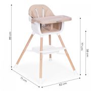 Scaun de masa 2 in 1 ecotoys hc508 - bej edeedihc508beige