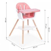 Scaun de masa 2 in 1 ecotoys hc508 - roz edeedihc508pink