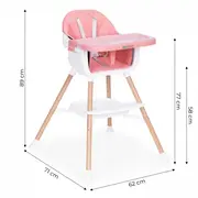 Scaun de masa 2 in 1 ecotoys hc508 - roz edeedihc508pink