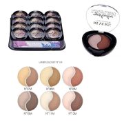 Fard de pleoape in doua nuante, Lavien Duo, Setul 1 mixt, 12 bucati, nuante mate, nude
