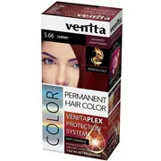 Vopsea de par permanenta, Venita Plex, 125 ml, Nr 5.66, Rosu Cireasa, 125ml