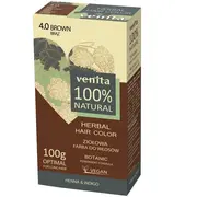 Vopsea de par pulbere, pe baza de plante, naturala 100%, Venita, Nr 4.0, Maro, 100g