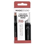 Kit Perfect Lips, Ruj de buze mat si creion pentru contur asortat,  Set de 24 Buc, Magic Studio