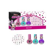 Set manichiura pentru fetite, cu 3 lacuri de unghii si modele de lipit pe unghii, Minnie