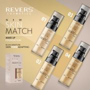 Fond de ten matifiant New Skin Match, cu adaptare la nuanta pielii, Revers, 02, 30ml