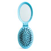 Perie pliabila cu oglinda pastel IDC Institute 18301RB, bleu