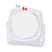 Oglinda machiaj cu lupa si picior, plastic, Top Choice 85048 (marire x5)