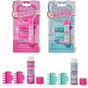 Pachet 2 Set balsam de buze cu aroma de bezele capsuni si agrafe asortate Crush Martinelia 11101, 4 g