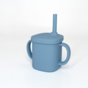 Cana cu pai si capac din silicon, Coccorito, Blue