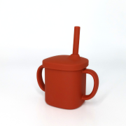 Cana cu pai si capac din silicon, Coccorito, Red