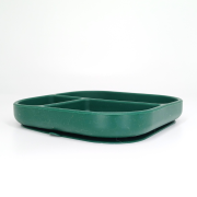 Farfurie patrata din silicon compartimentata, Coccorito, Dark Green