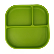 Farfurie patrata din silicon compartimentata, Coccorito, Green