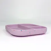 Farfurie patrata din silicon compartimentata, Coccorito, Lila