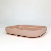 Farfurie patrata din silicon compartimentata, Coccorito, Soft Pink