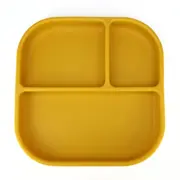 Farfurie patrata din silicon compartimentata, Coccorito, Yellow
