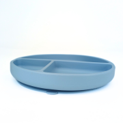 Farfurie rotunda din silicon compartimentata, Coccorito, Blue