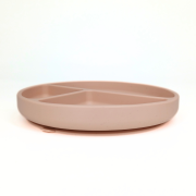 Farfurie rotunda din silicon compartimentata, Coccorito, Soft Pink