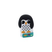 Manusa pentru dentitie din silicon - pinguin roz