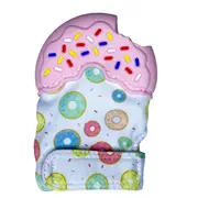 Manusa pentru dentitie din silicon - prajitura roz