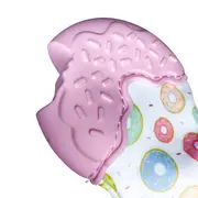 Manusa pentru dentitie din silicon - prajitura roz