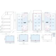 Display mare din carton, alb, pentru produse Aquarius Fragrances, 306004D