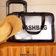 Gentuta cosmetica impermeabila, unisex, WashBag Top Choice 99328, negru