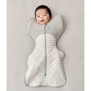 Love to Dream sac de dormit pentru infasat Swaddle Up, alb - gri, M, 6-8.5kg, 2.5 TOG