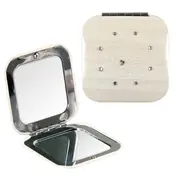 Oglinda compacta patrata, cu 11 cristale de zirconiu si inchidere magnetica, Top Choice 85673