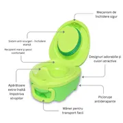 Olita portabila cu capac si maner My Carry Potty, Dino