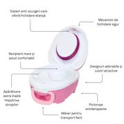 Olita portabila cu capac si maner My Carry Potty, Dragon roz