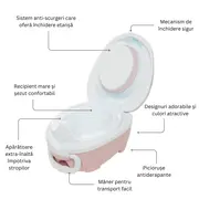 Olita portabila cu capac si maner My Carry Potty, Roz pal