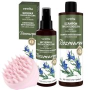 Pachet produse tricologice pt par cu extract de rozmarin, lotiune, sampon si instrument de masaj