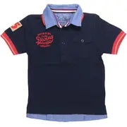 Tricou polo bleumarin cu guler dublu si imprimeu (3147), 6 ani / 116 cm