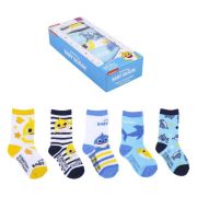 Set 5 perechi sosete Baby Shark, marimea 19/20