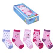 Set 5 perechi sosete Peppa Pig, marimea 19/20