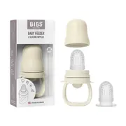 Bibs - dispozitiv de hranire baby feeder cu 2 tetine din silicon, ivory bbb4350216