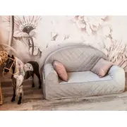 Canapea Confortabila Pentru Copii, Cu Buzunare, Gri Velvet By Babysteps Pjb480549