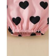Costumas pentru fetite, body roz, pantaloni cu inimioare si bentita asortata mdtu110-r2