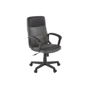 Scaun birou hm bjorn, piele ecologica, mecanism balans, suport lombar, cotiere tapitate, 90 kg, gri/negru drm10550