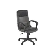 Scaun birou hm bjorn, piele ecologica, mecanism balans, suport lombar, cotiere tapitate, 90 kg, gri/negru drm10550