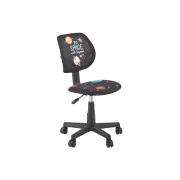 Scaun birou copii hm bingo, stofa, baza polipropilena, inaltime reglabila, rotatie 360°, 70 kg, negru drm10549