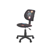 Scaun birou copii hm bingo, stofa, baza polipropilena, inaltime reglabila, rotatie 360°, 70 kg, negru drm10549