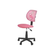 Scaun birou copii HM Bingo, stofa, baza polipropilena, inaltime reglabila, rotatie 360°, 70 kg, roz DRM10548